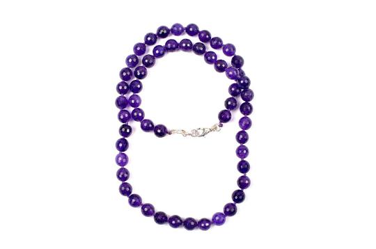 Amethyst Necklace Faceted (10 mm)-108 Beads