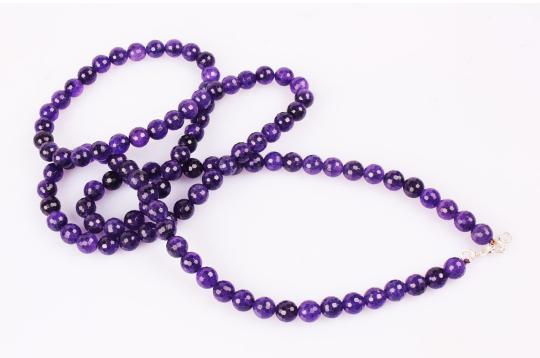 Amethyst Necklace Faceted (10 mm)-54 Beads
