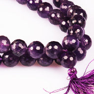 Amethyst Necklace Faceted (12 mm)-With Knots