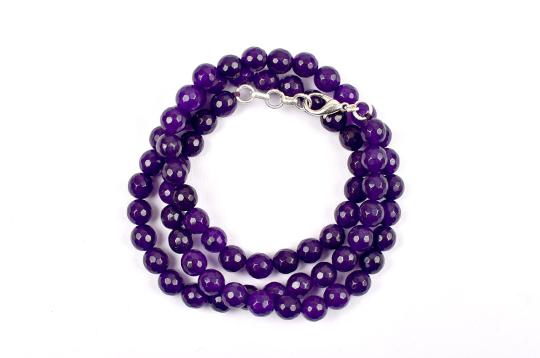 Amethyst Necklace Faceted (8 mm)-72 Beads