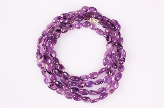 Amethyst Oval Mala-108 Beads (Size: 8 mm)