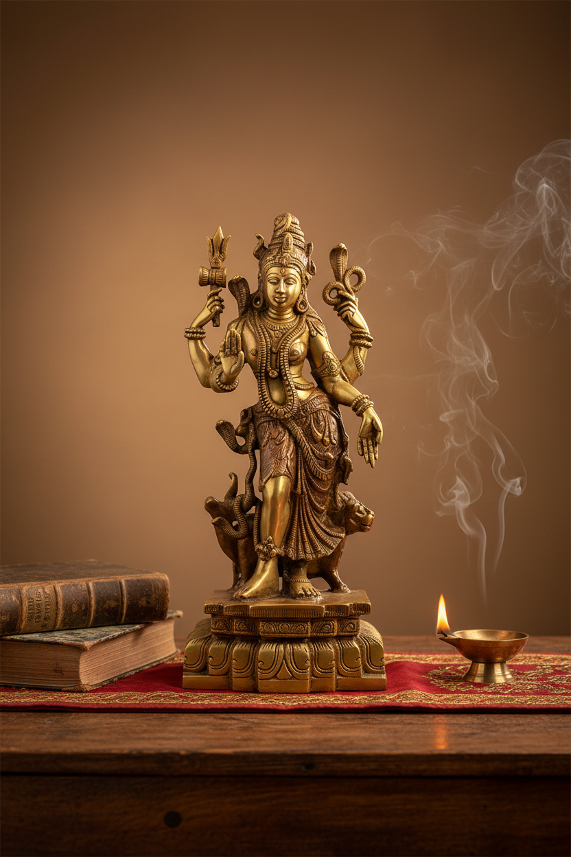 Ardhnareshwar Brass Idol | Shiva Shakti Half-Male Half-Female Murti | Premium Handcrafted Statue - ManiMonk