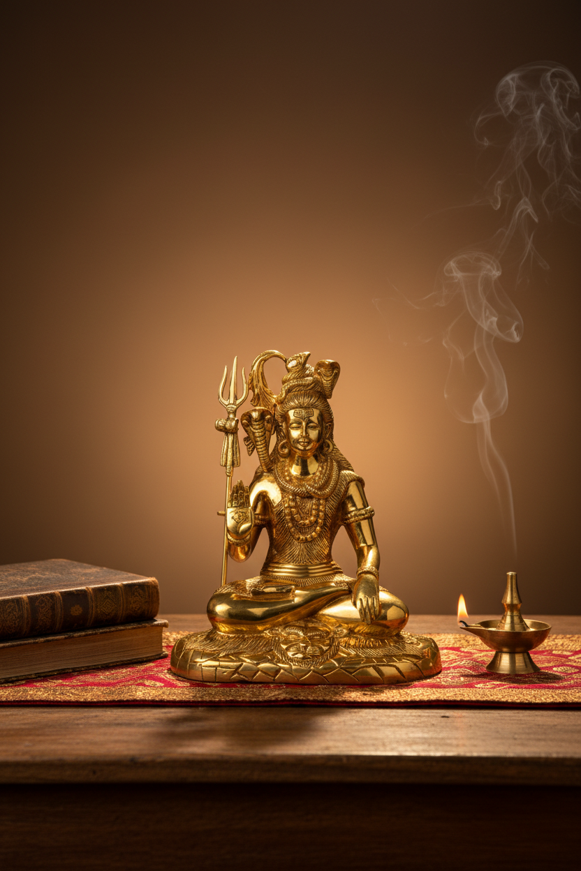 Blessing Shiva Brass Idol - Studio