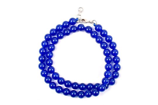 Blue Agate Mala-108 Beads (Size: 8 mm)