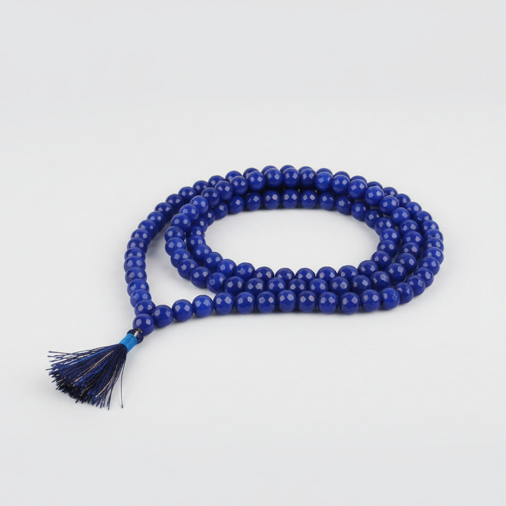 Blue Onyx Faceted Mala (8 mm)