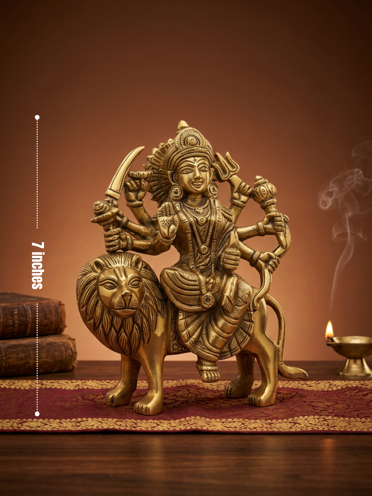 Sri Durga Malleswara Brass Statue 7 Inch Premium Handcrafted Idol