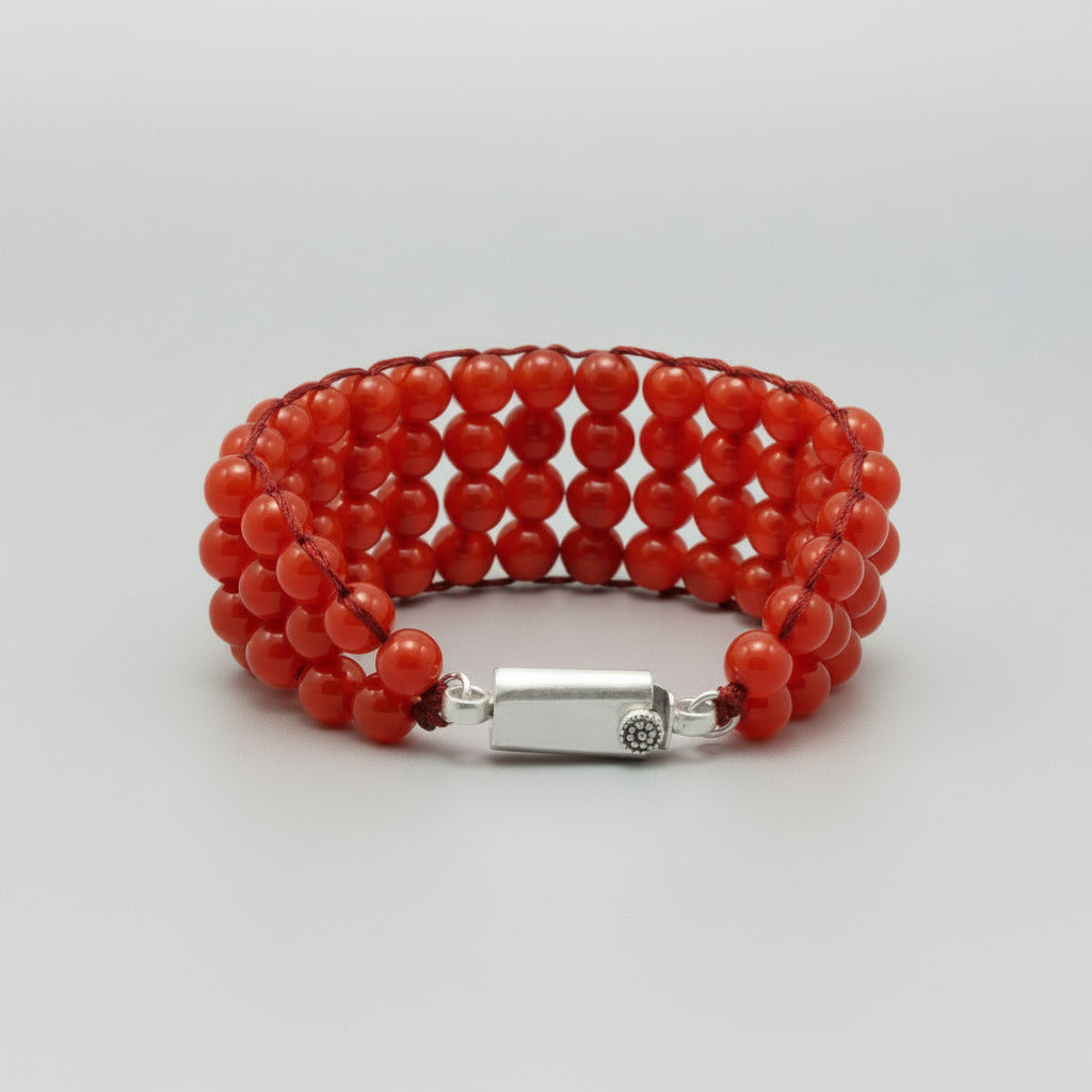 Red Carnelian Multi Beads Bracelet
