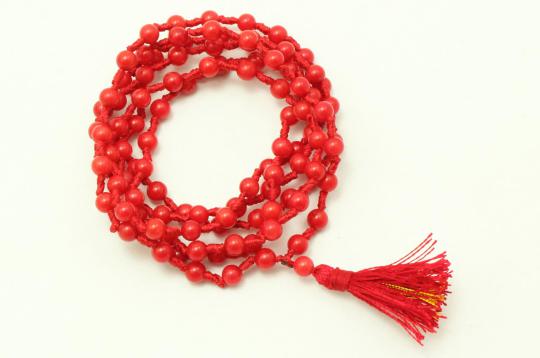 Coral Mala (4 mm)-108 Beads