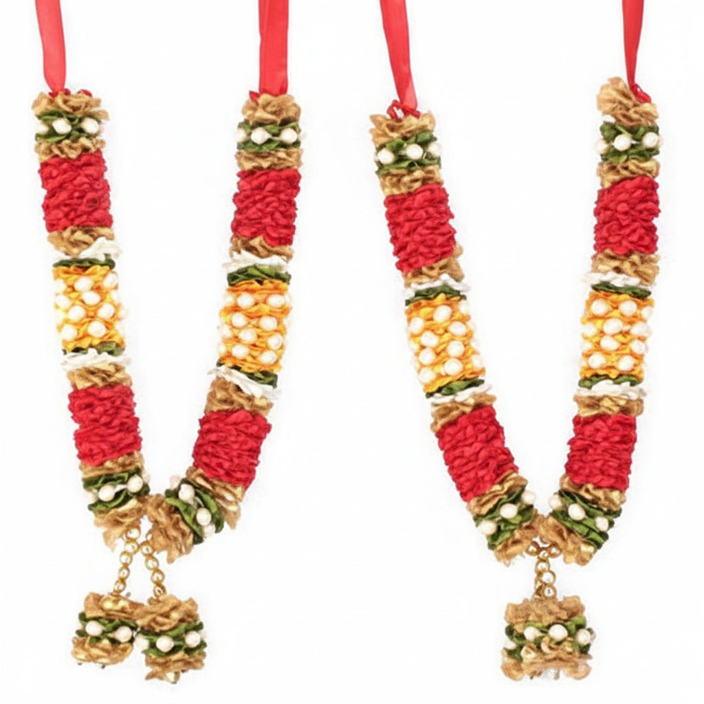 Deity Garlands Medium Set of 2 (Design IX)-Red