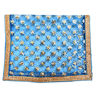 Golden Sequence Star Pattern Chunri with Golden Zari Border-Red