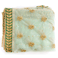 Designer Netted Chunri II-Light Green