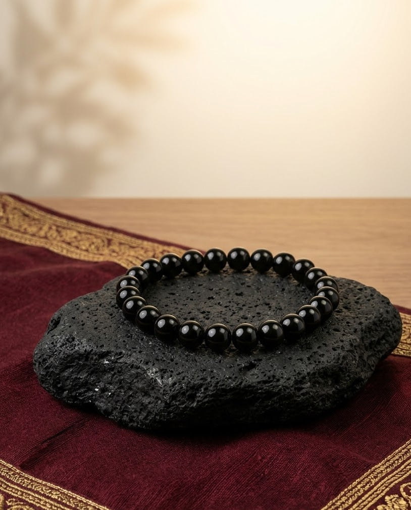 Natural Black Obsidian Bracelet for Protection | Shield Against Negativity