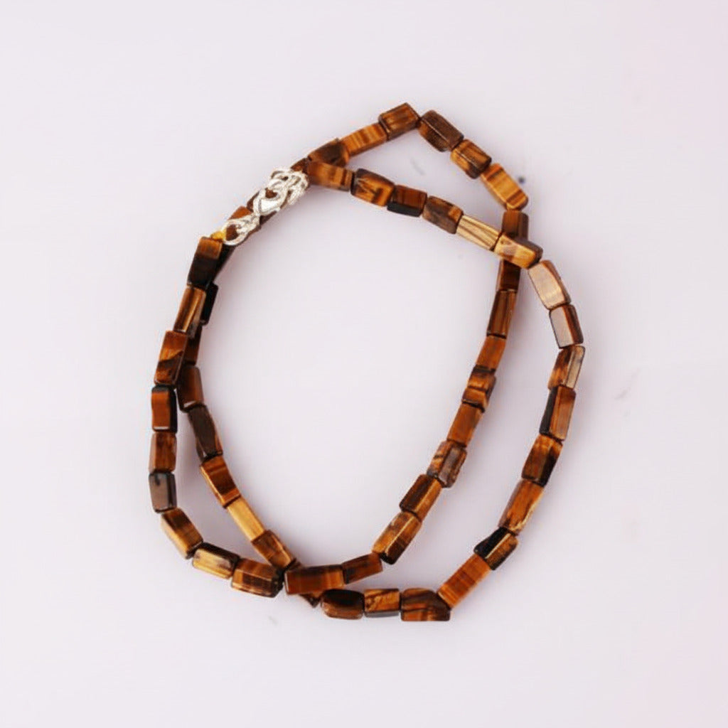 Tiger Eye Box Shape Mala (9 mm)