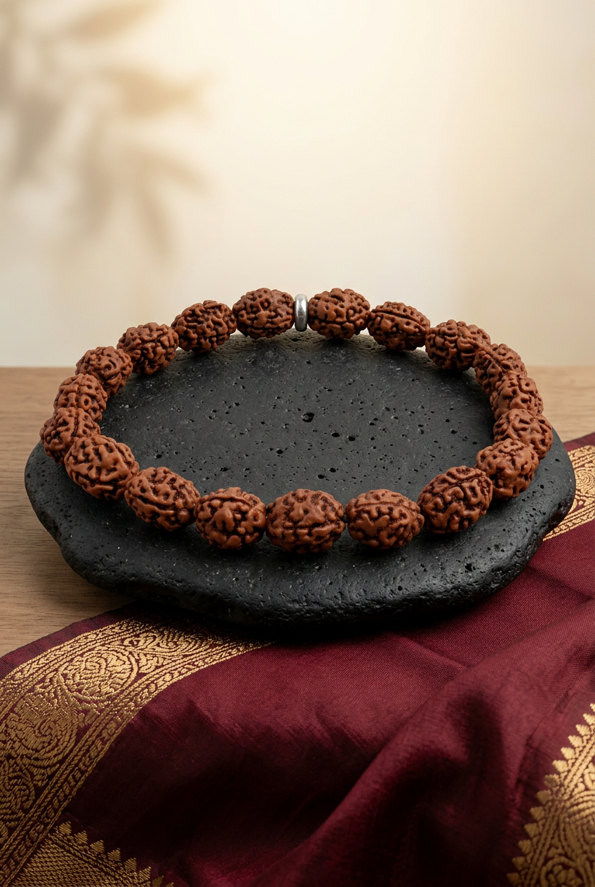 3 Mukhi Rudraksha Bracelets for Confidence, Courage, Spiritual Growth & Inner Peace