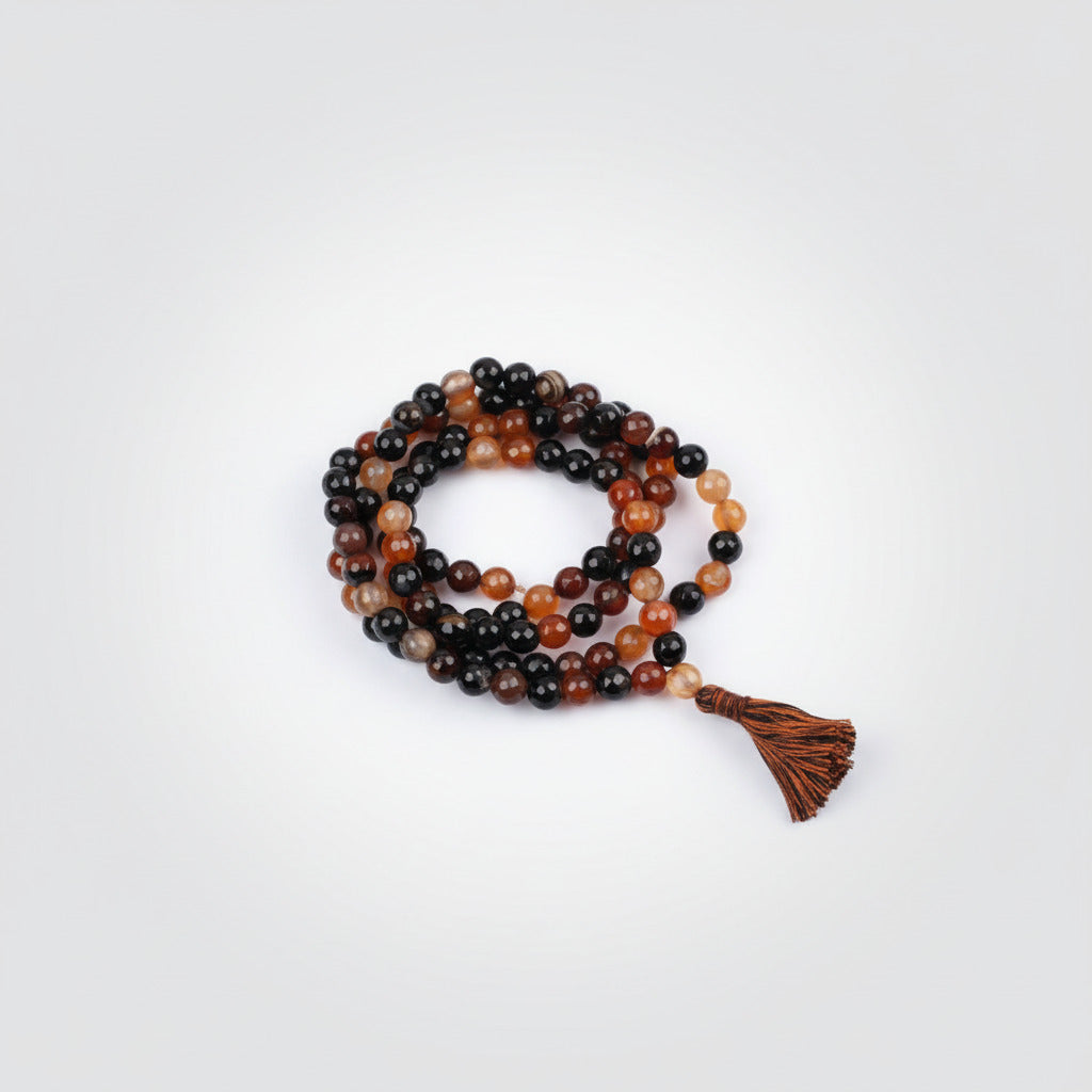 Brown Agate Faceted Mala (8 mm)