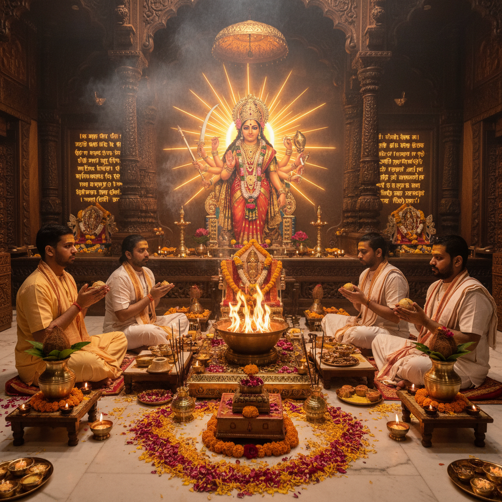 Ghatsthapana at Durga Mata Temple with Akhand Jyot