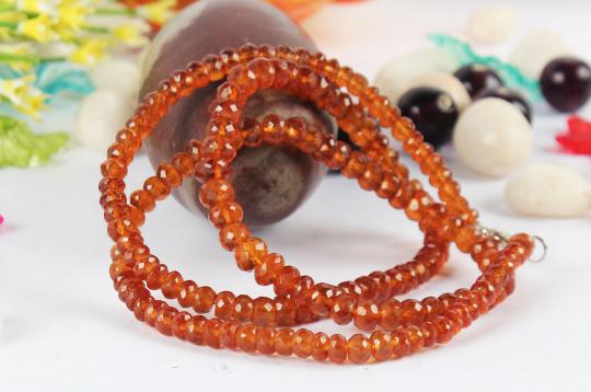 Hessonite Gomed Mala (Faceted)