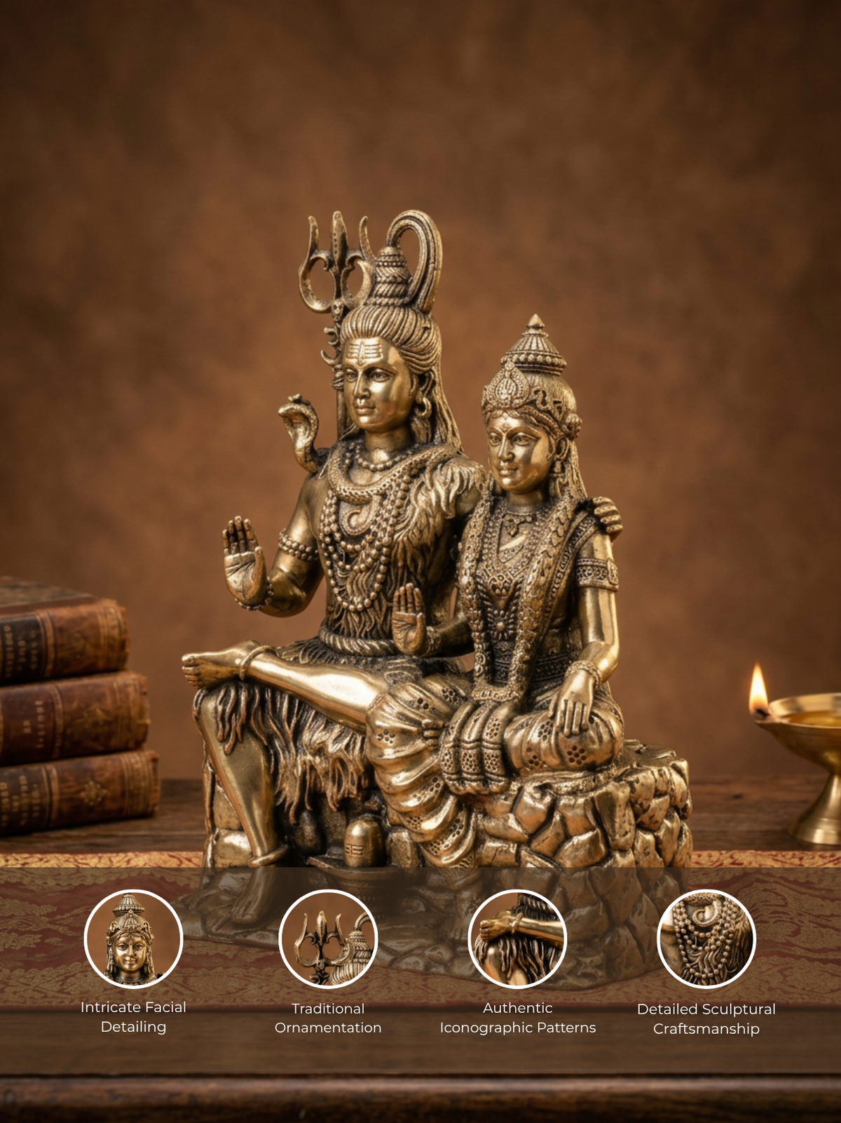 Shiva Parvati Ashtadhatu Idol Energised Divine Couple Shiv Shakti Murti