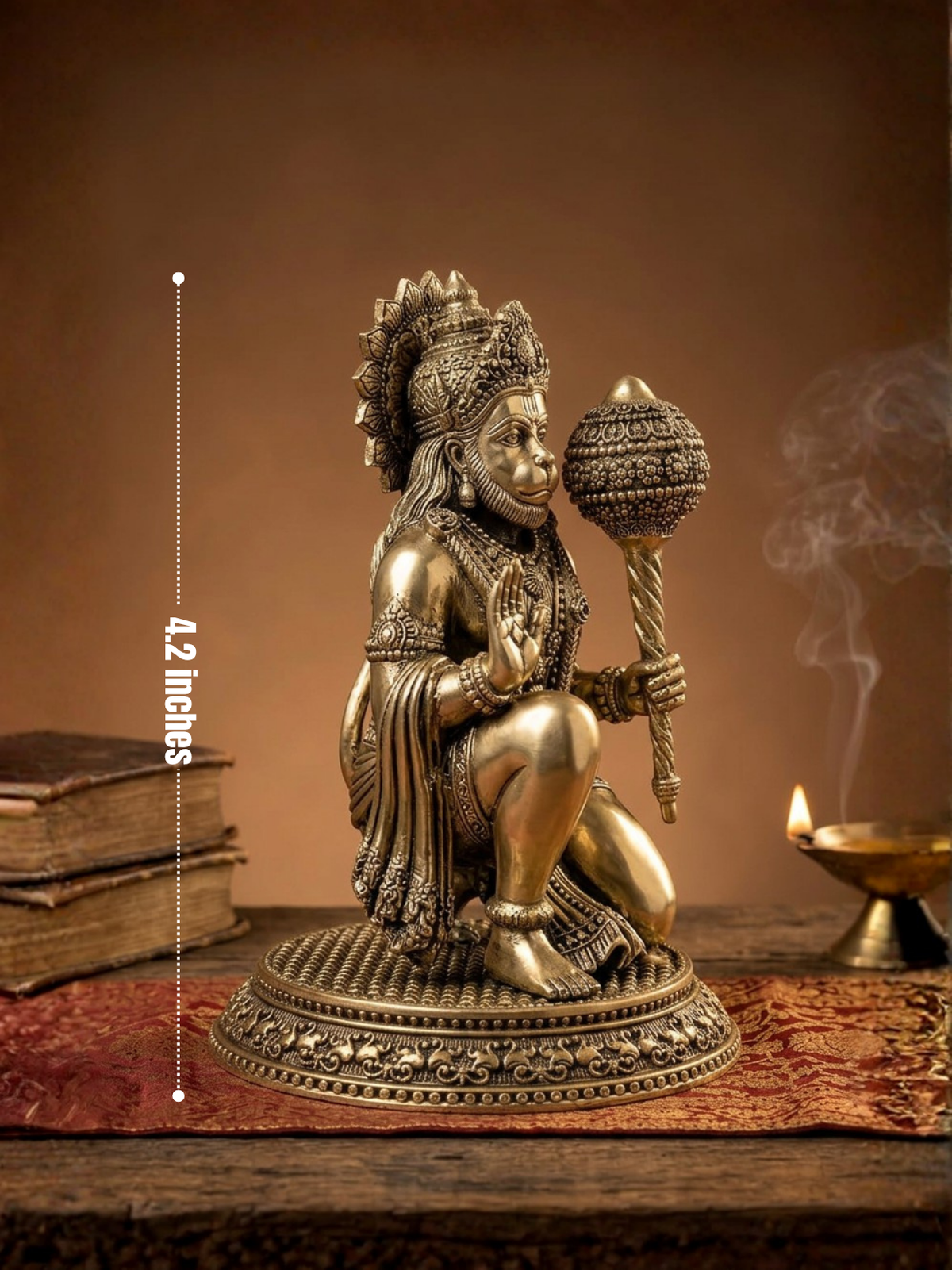 Blessing Hanuman Ashtadhatu Idol Super Fine Murti for Home Mandir