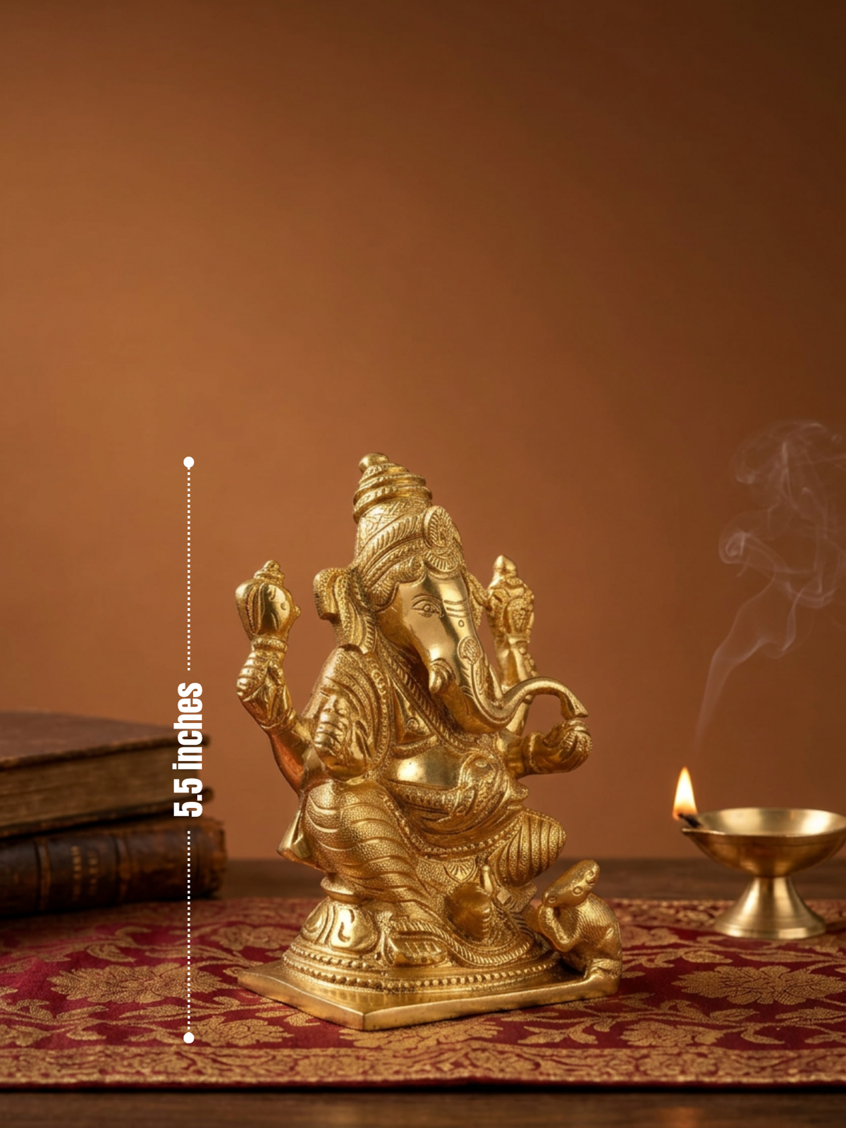 Shree Ganesh Panchdhatu Idol Handcrafted Five Metal Ganesha Murti for Home Puja and Temple Decor