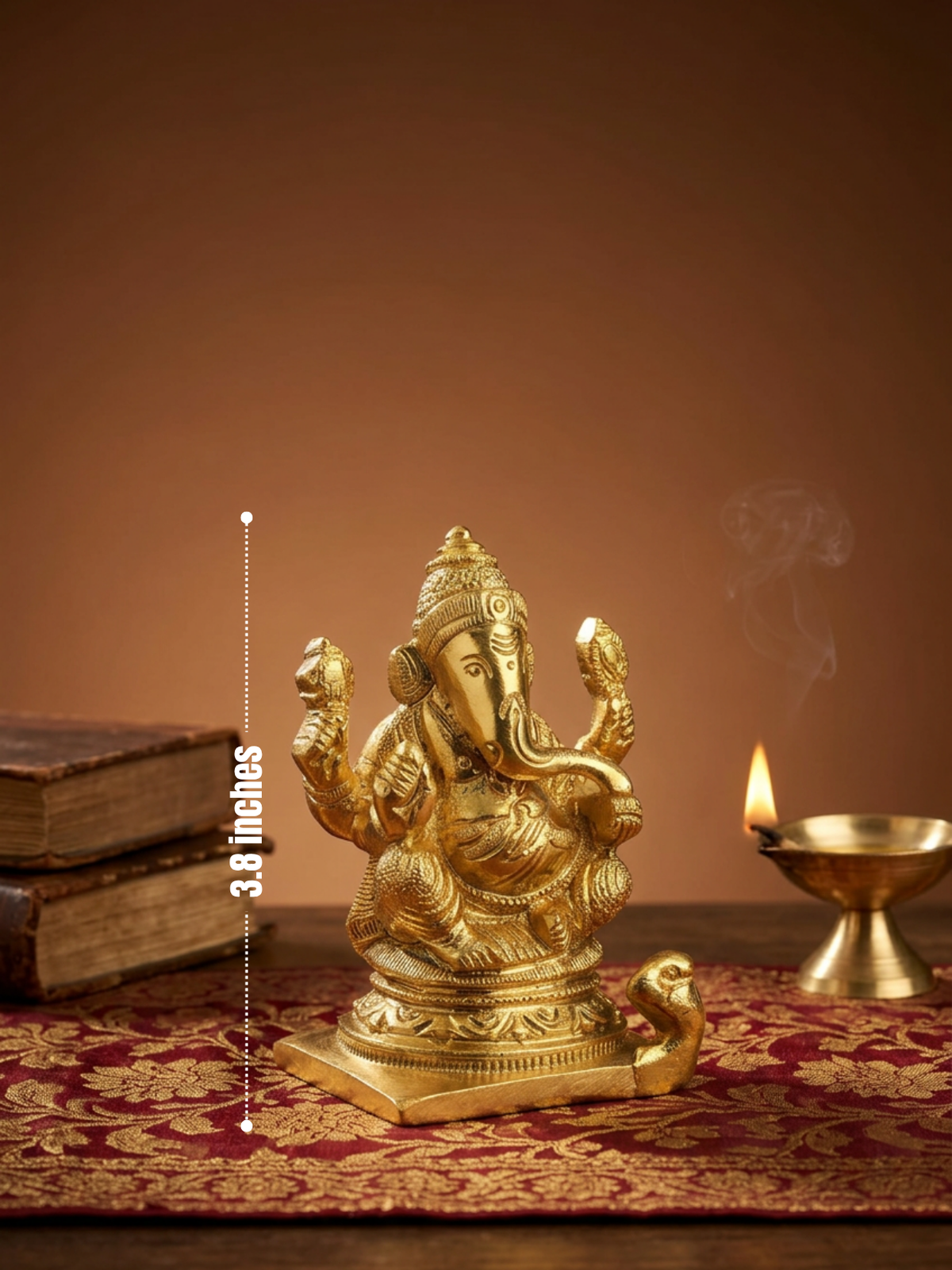 Lord Ganesh Panchdhatu Idol Small Handcrafted Five Metal Ganesha Murti for Home Puja and Office Desk