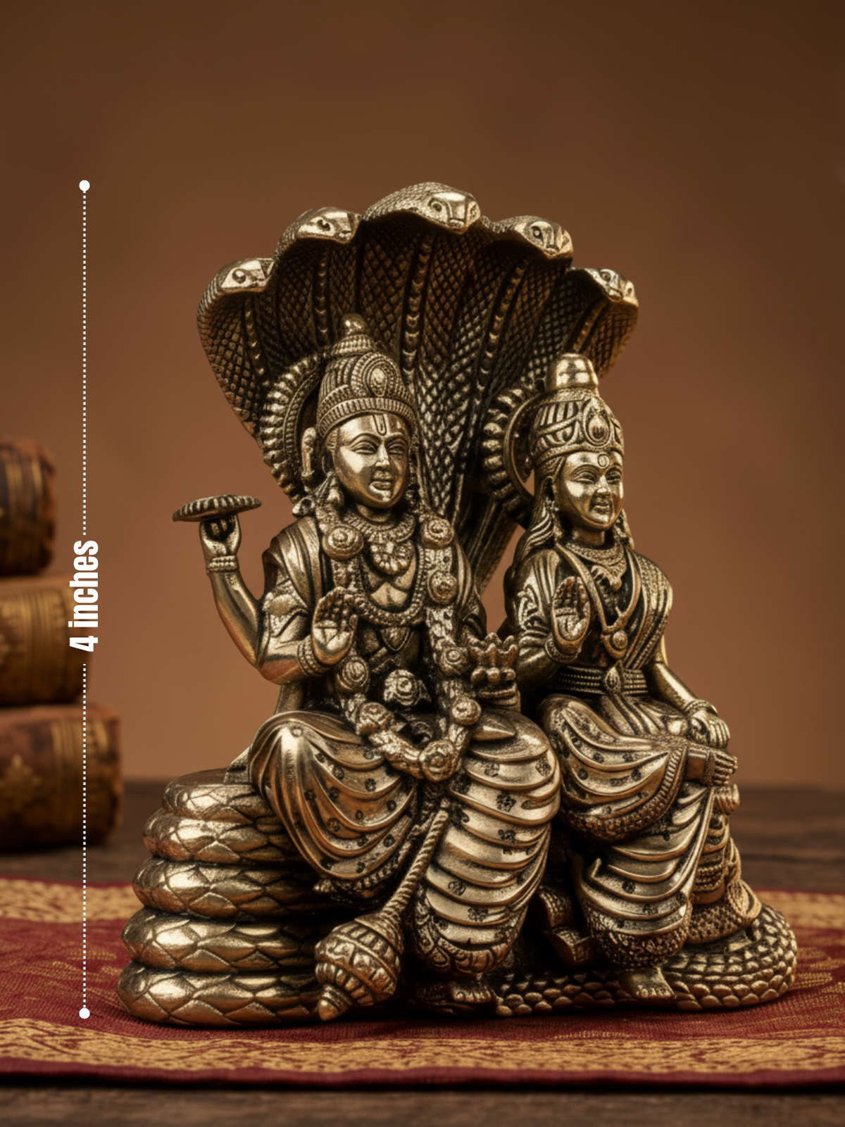 Laxmi Narayan Sitting on Sheshnaag Ashtadhatu Idol – The Cosmic Repose