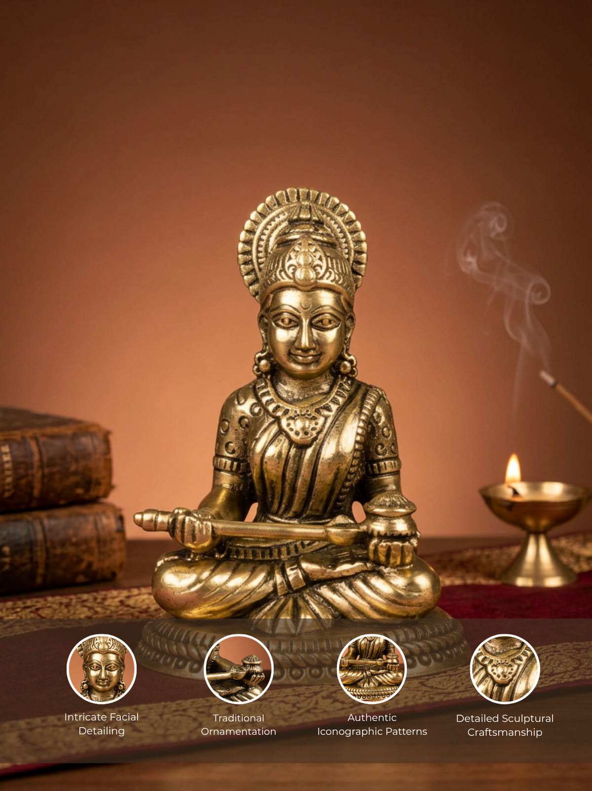 Annapurna Mata Ashtadhatu Idol Goddess of Nourishment and Abundance