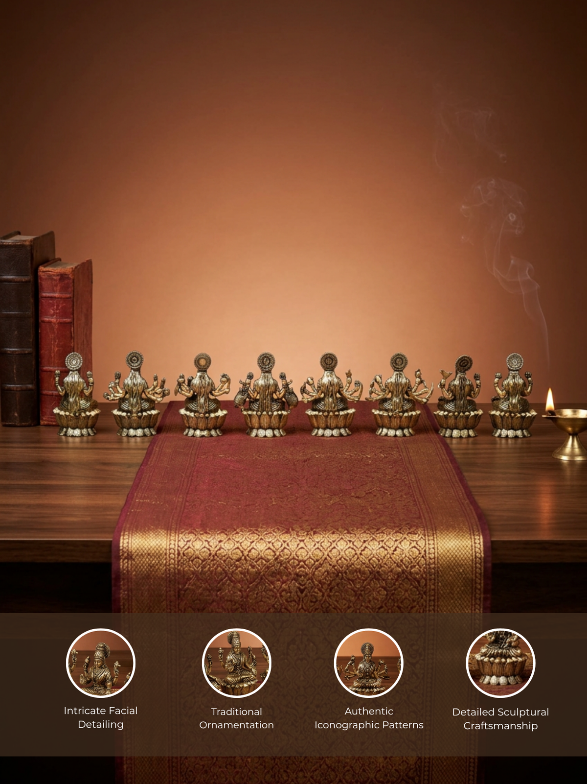 Ashta Lakshmi Ashtadhatu Idols Set All 8 Forms of Goddess Lakshmi