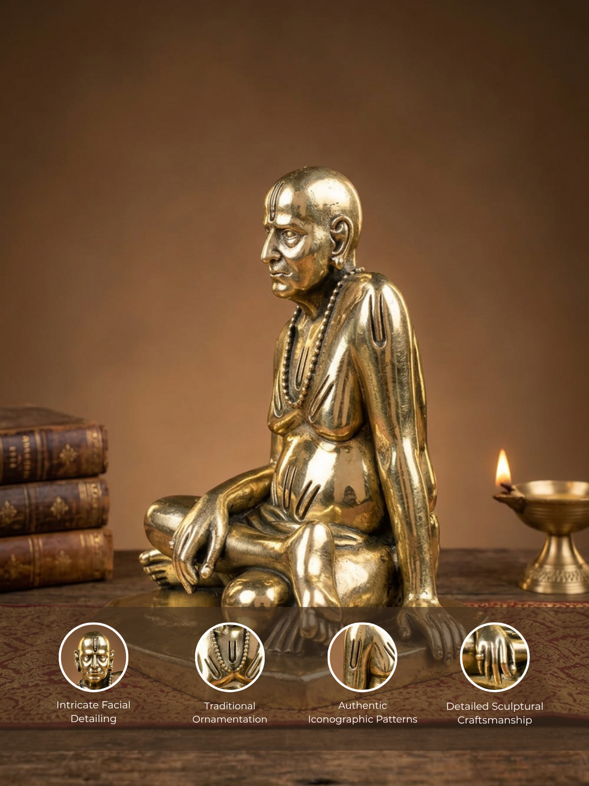 Shree Swami Samarth Ashtadhatu Idol Akkalkot Swami Energised Murti