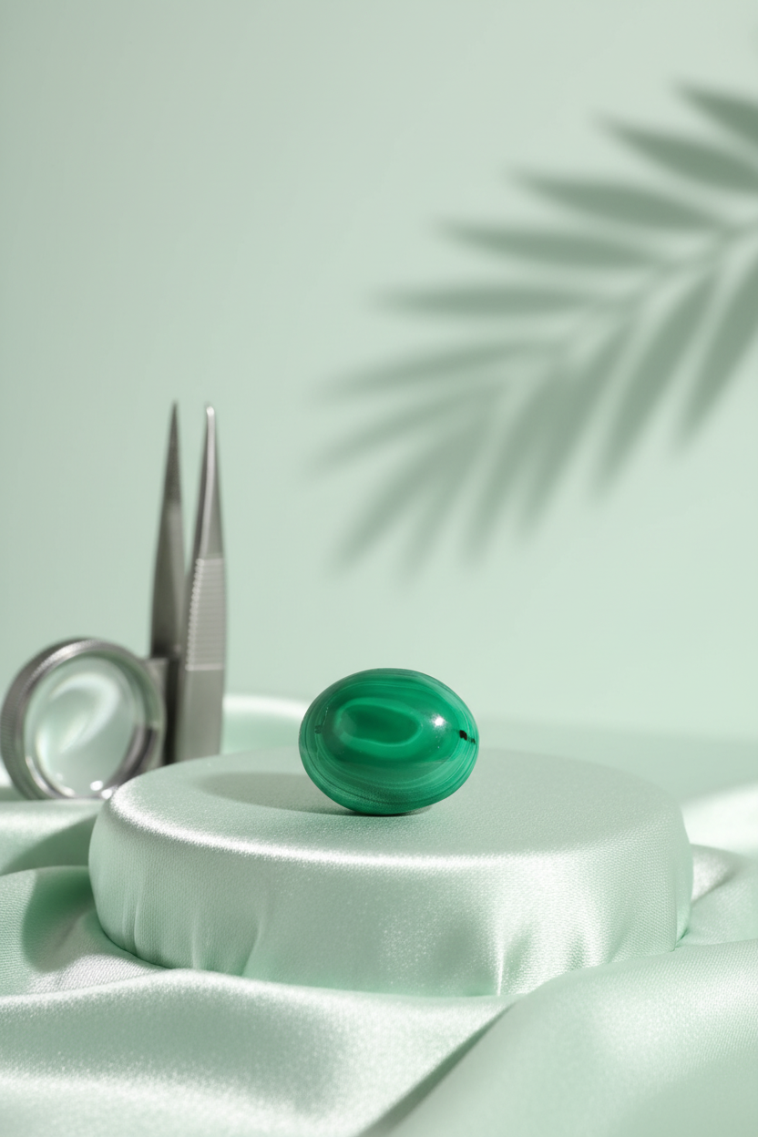 Kidney Stone (Malachite) - 7 Carat Approx - ManiMonk