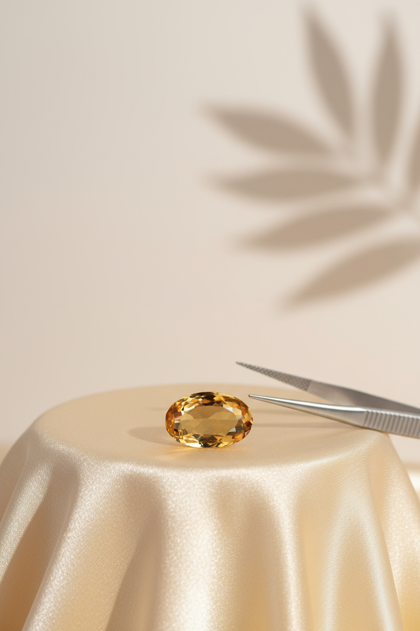 Yellow Citrine Gemstone | 7–8 Carats | Natural & Certified - ManiMonk