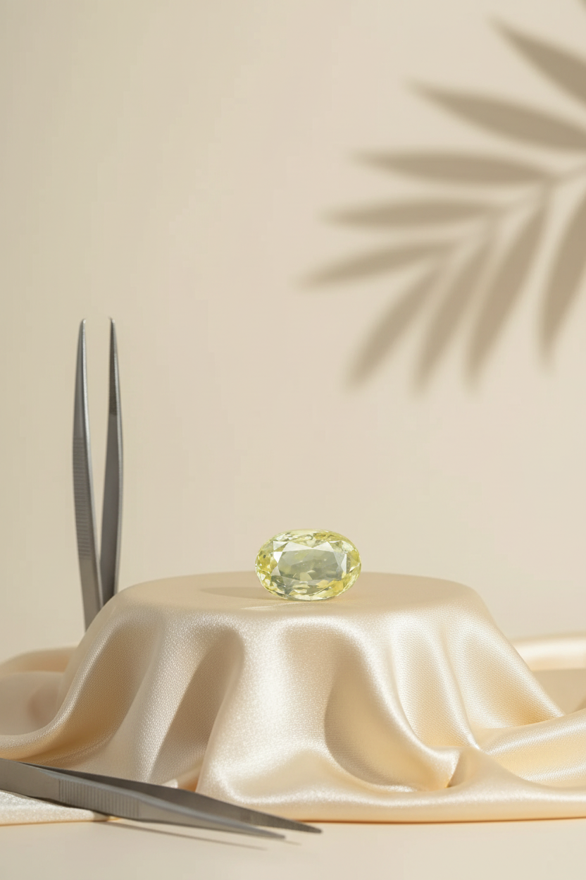 Natural Yellow Sapphire (Pukhraj) – 6 Carat | Rare Jupiter Stone for Power & Prosperity