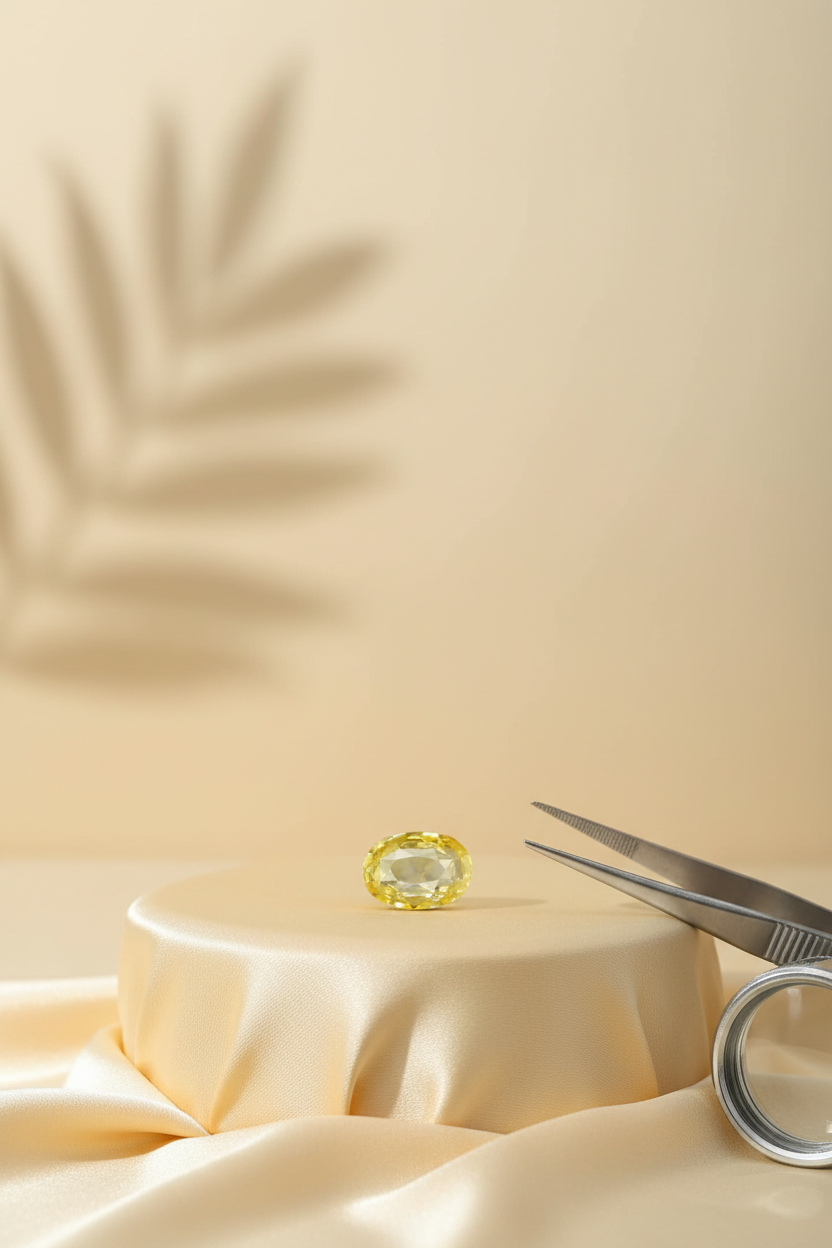 Natural Yellow Sapphire (Pukhraj) – 5 to 5.30 Carat | Powerful Jupiter Stone for Abundance