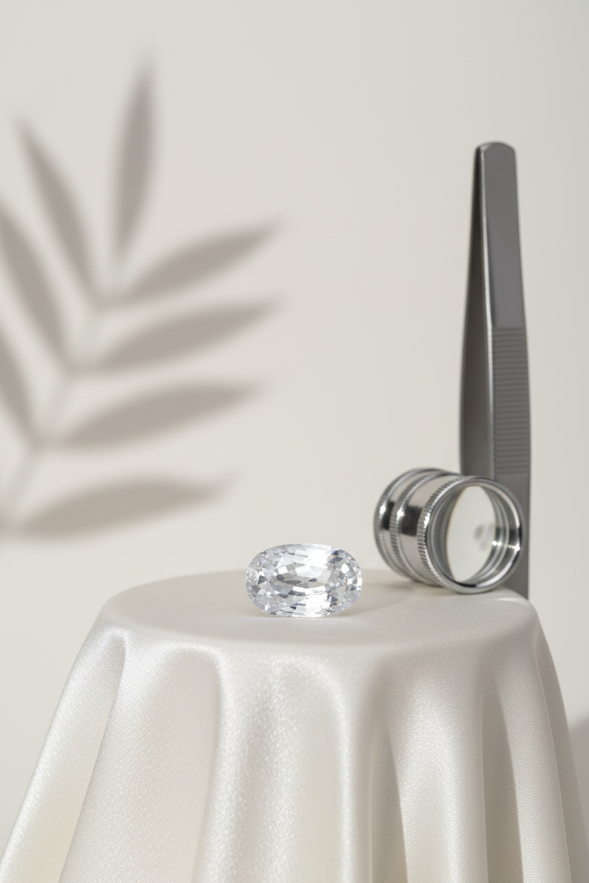 White Zircon Stone - 6 Carat Approx