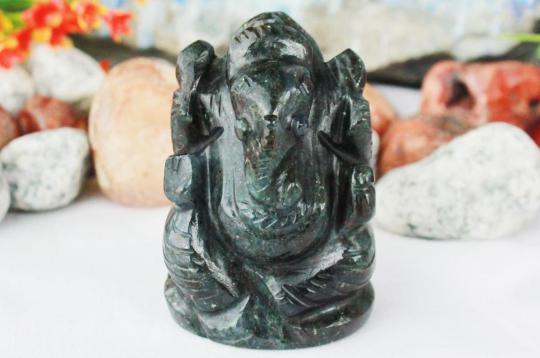 Iolite Ganesha Idol - 74 gms