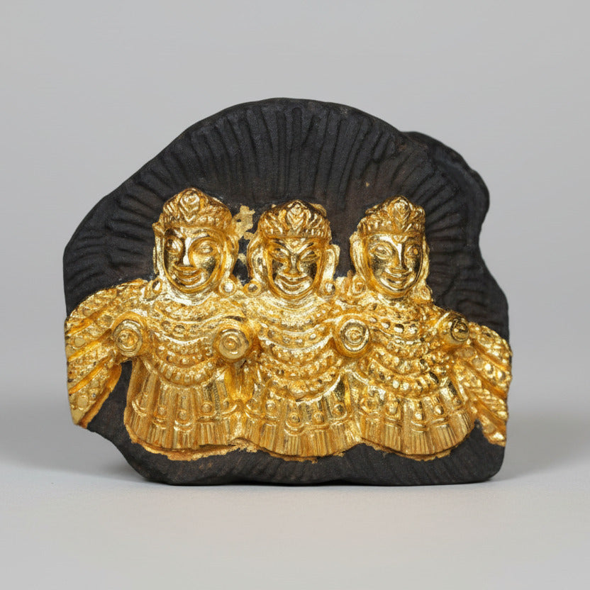 Jagannath Subhadra Balabhadra Shaligram Murti (Gold Plated)