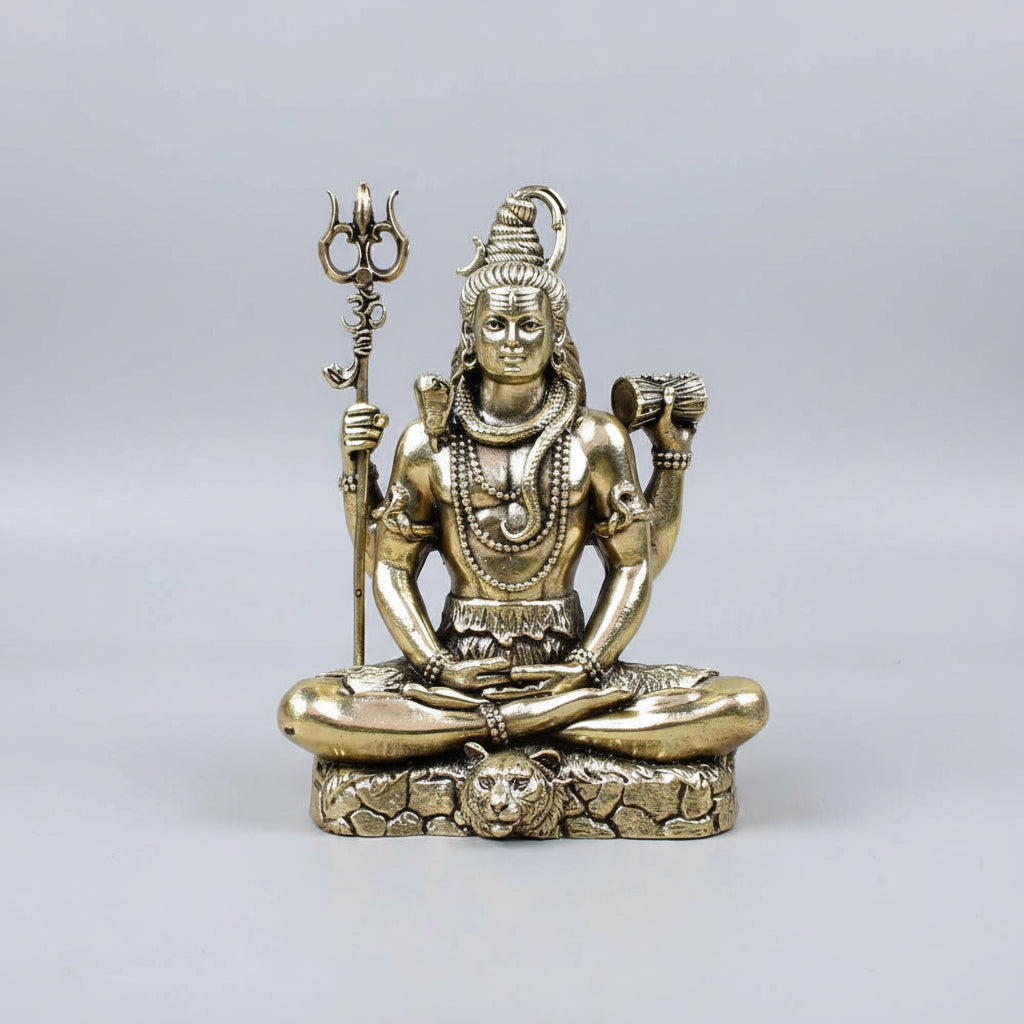 Meditating Shiva Ashtadhatu Idol-316 gms