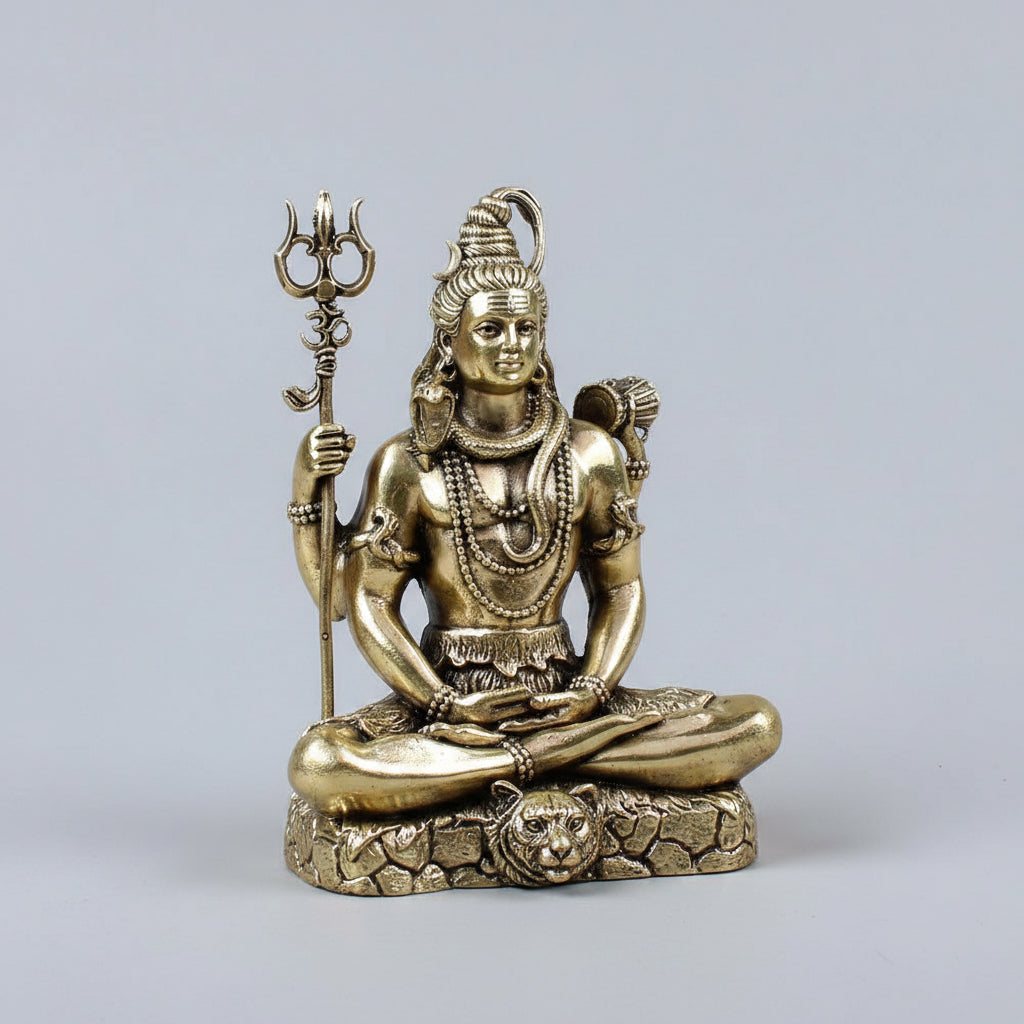 Meditating Shiva Ashtadhatu Idol-316 gms
