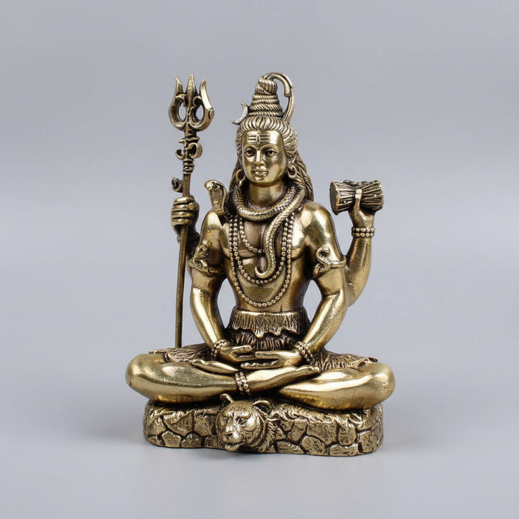 Meditating Shiva Ashtadhatu Idol-316 gms