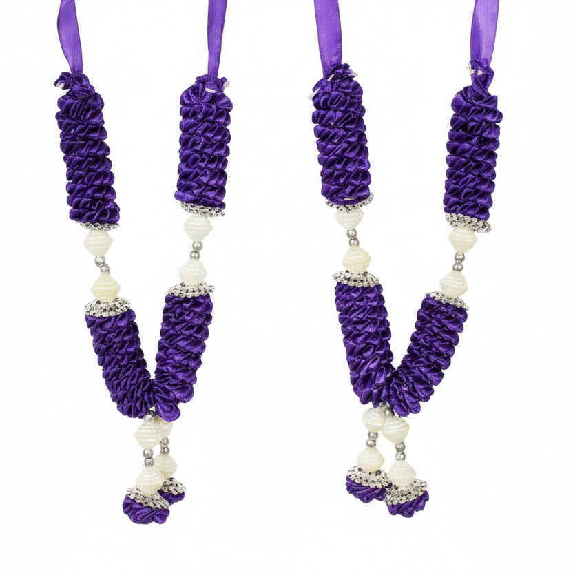Deity Garlands Medium Set of 2 (Design XII)-Maroon