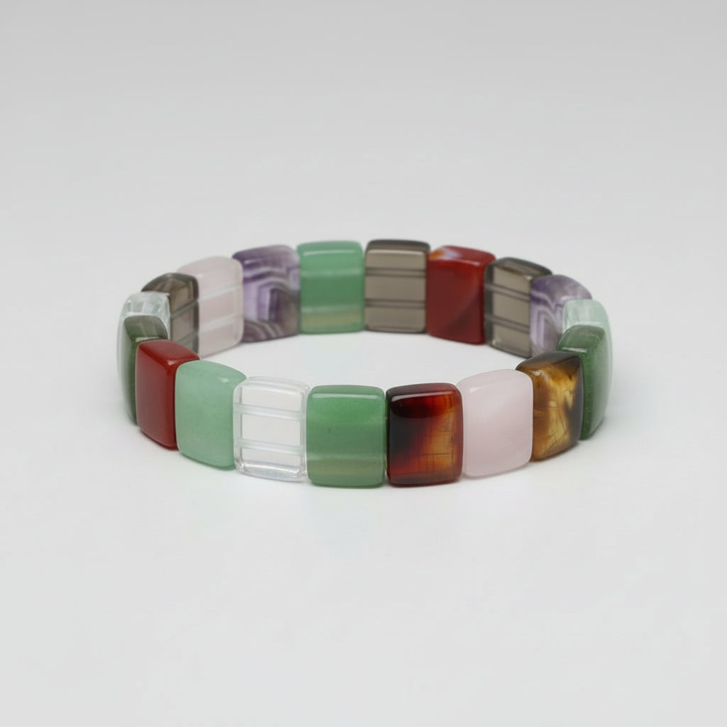 Navratna Gemstone Bracelet (Design II)-Rectangular Beads