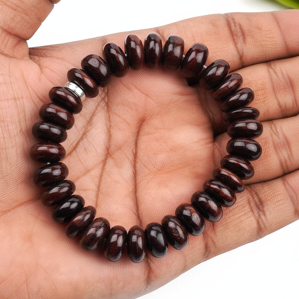 Red Tiger Eye Elliptical Beads Bracelet