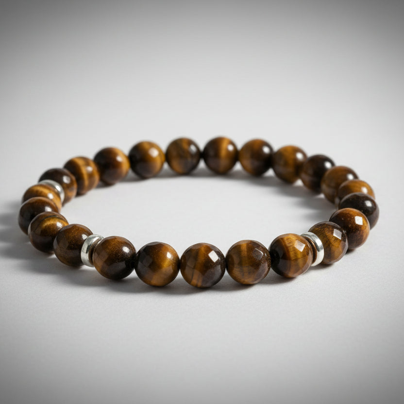 Tiger Eye Faceted Beads Bracelet-8 mm