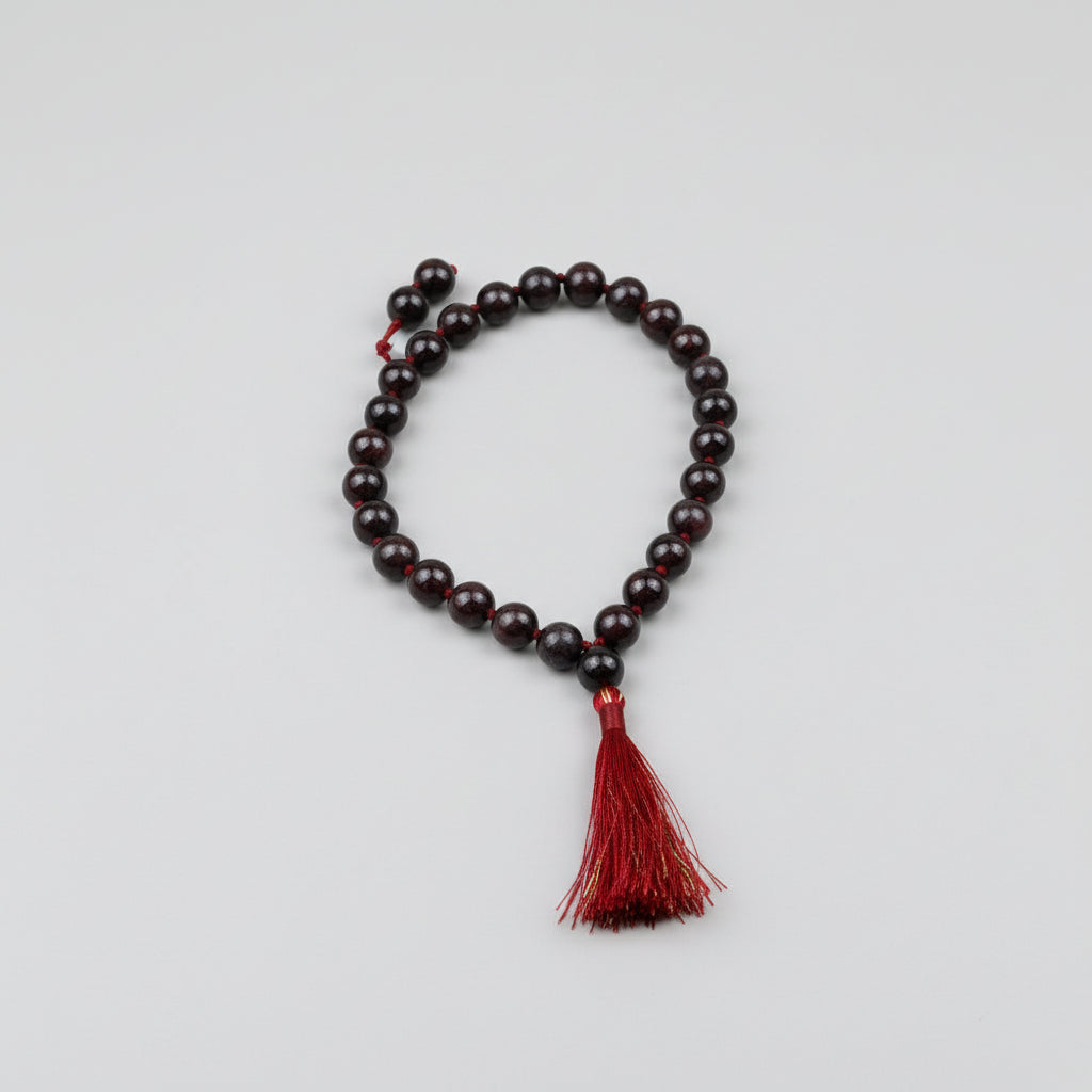 Natural Garnet Knotted Mala-10 mm
