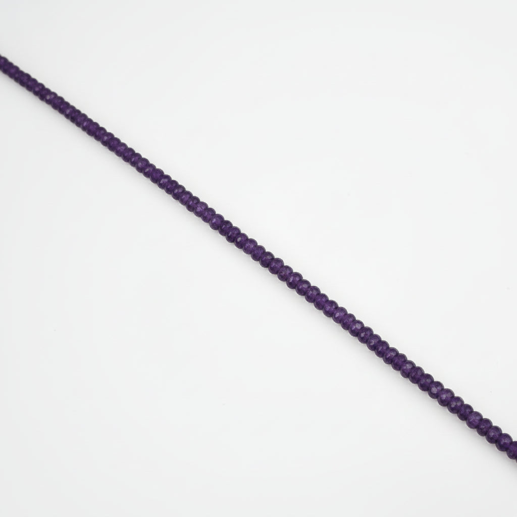 Amethyst Faceted Button Shape Beads Bracelet-6 mm