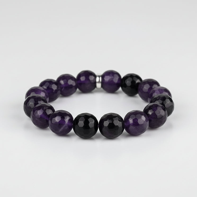Amethyst Faceted Beads Bracelet-6 mm