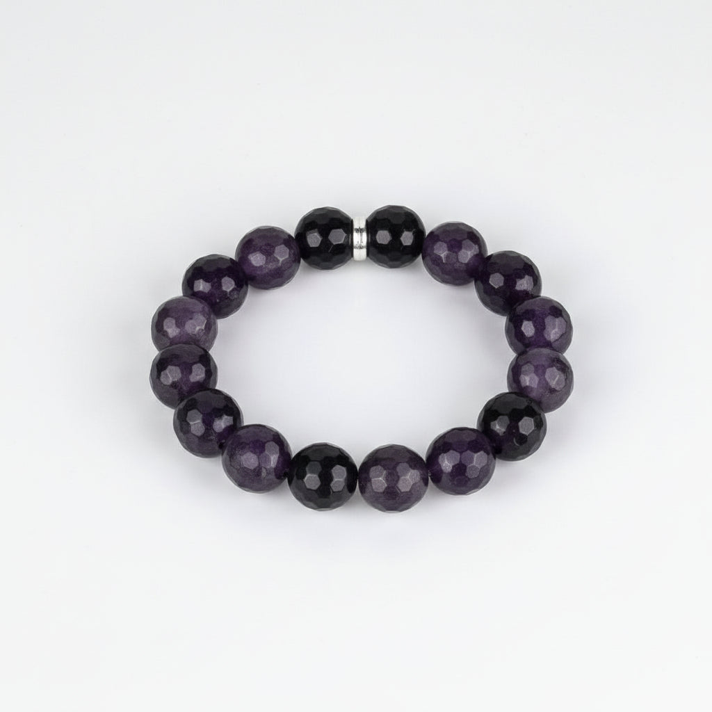 Amethyst Faceted Beads Bracelet-6 mm