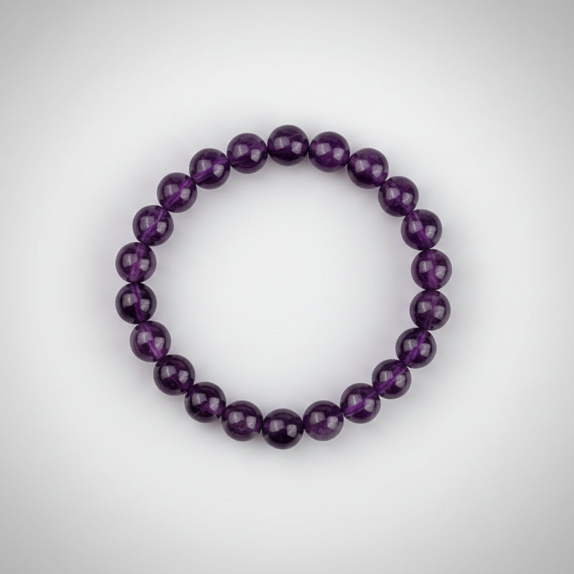 Amethyst Beads Spiral Stack Bracelet-6 mm