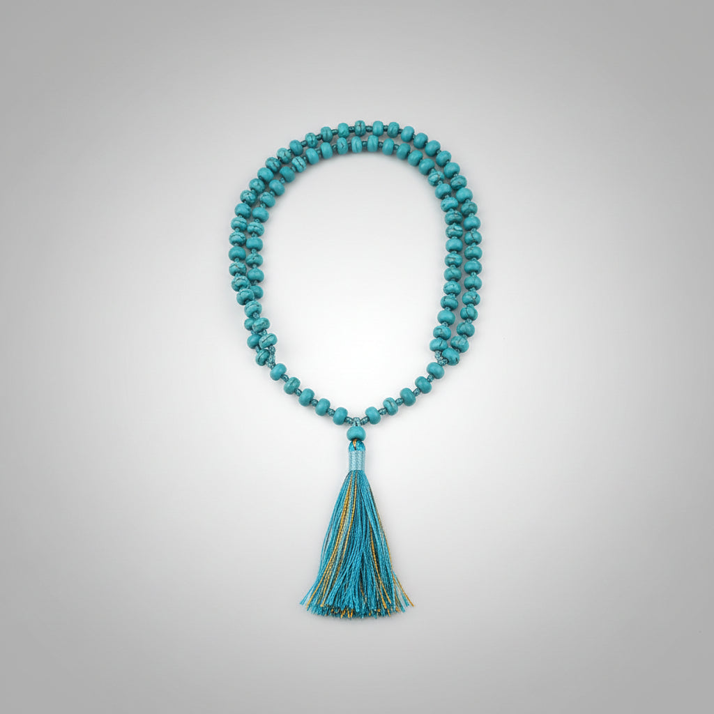 Turquoise Firoza Button Beads Mala-8 mm