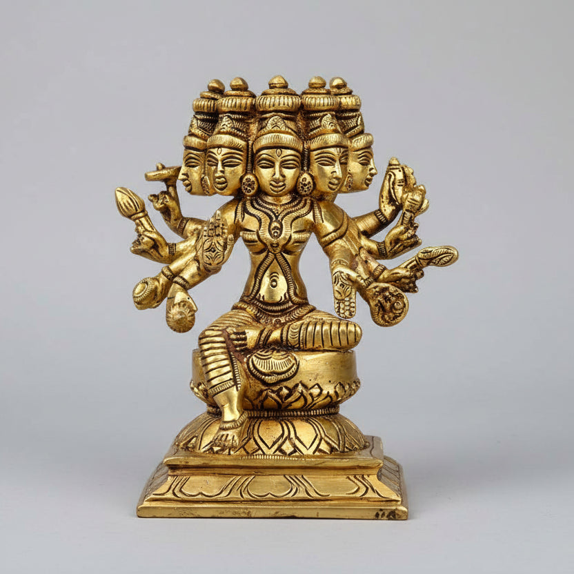 Panchmukhi Gayatri Brass Murti